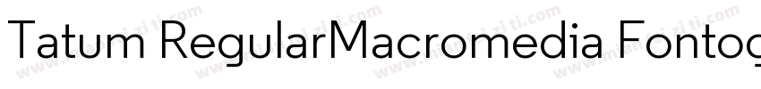 Tatum RegularMacromedia Fontographe字体转换